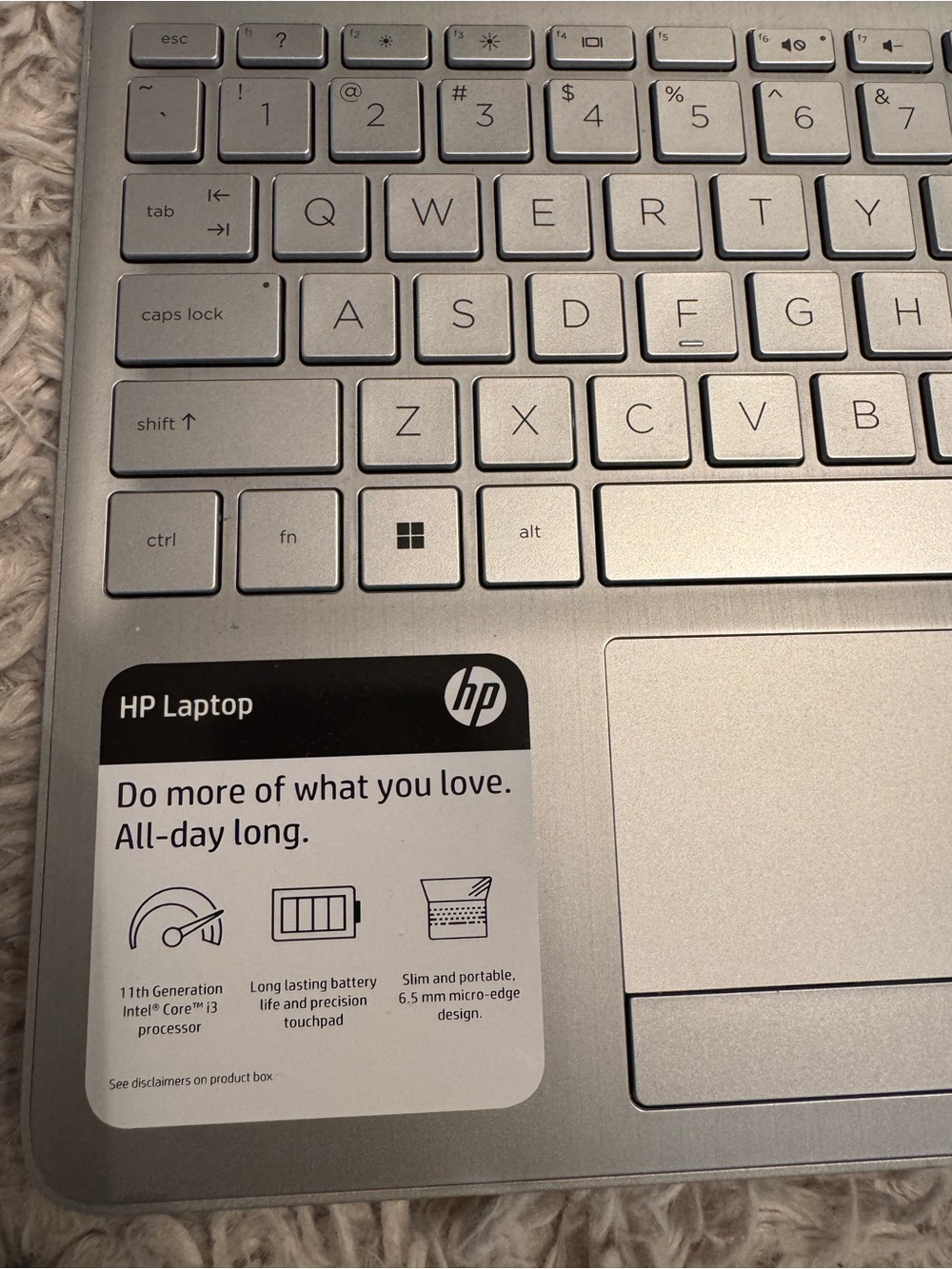 HP Silver Laptop Keyboard & Palm Rest - Sleek Silver Finish